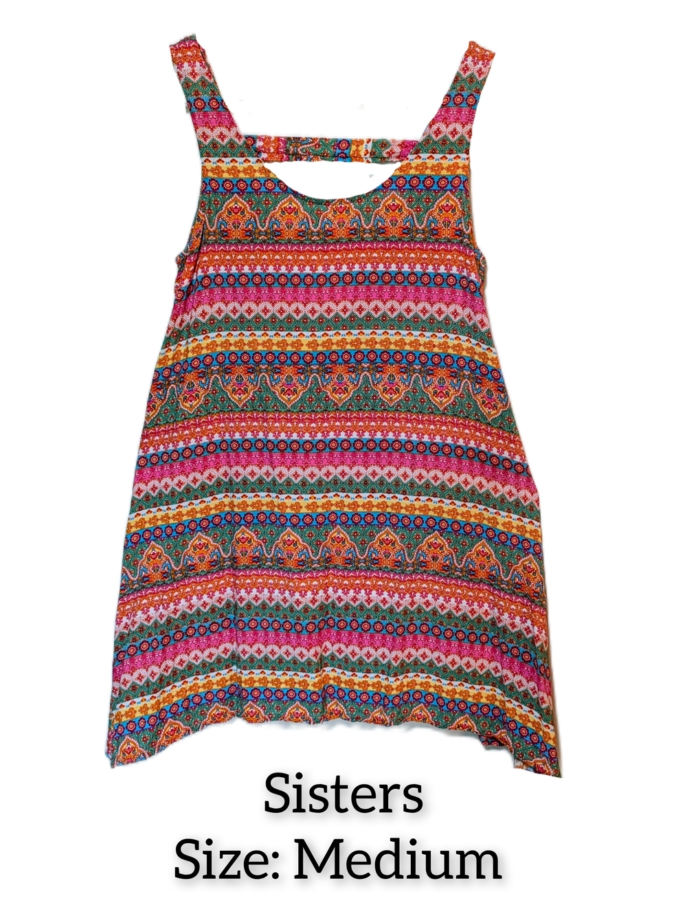 Sisters Sleeveless Printed Tank Dress in Multicolor